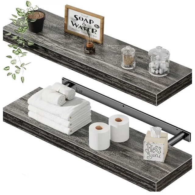 QEEIG Floating Shelves (Set of 2) — Grey